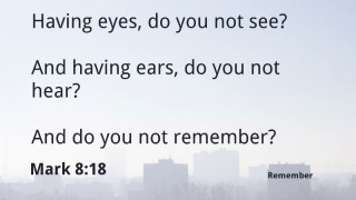 Having eyes, do you not see?
And having ears, do you not hear? 
And do you not remember? 
Mark 8:18